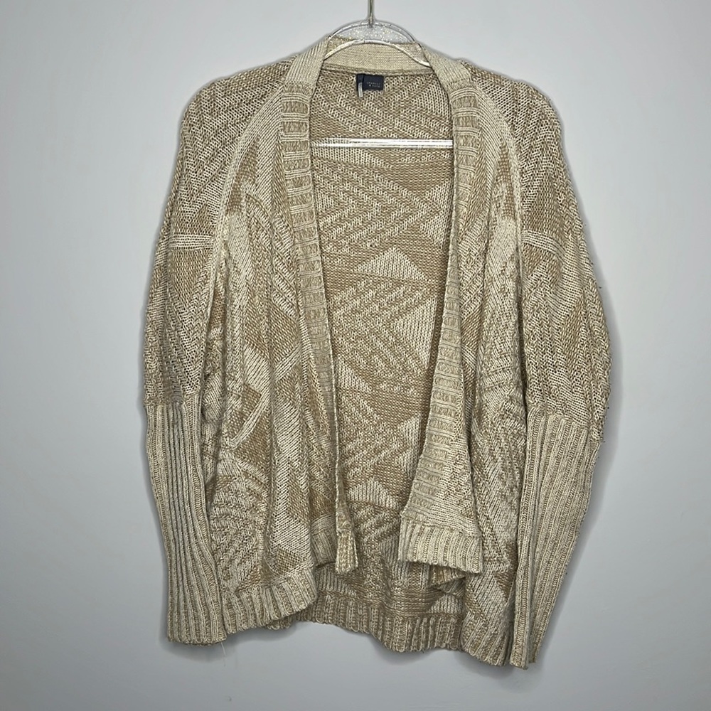 Sparkle & Fade tan knit cardigan